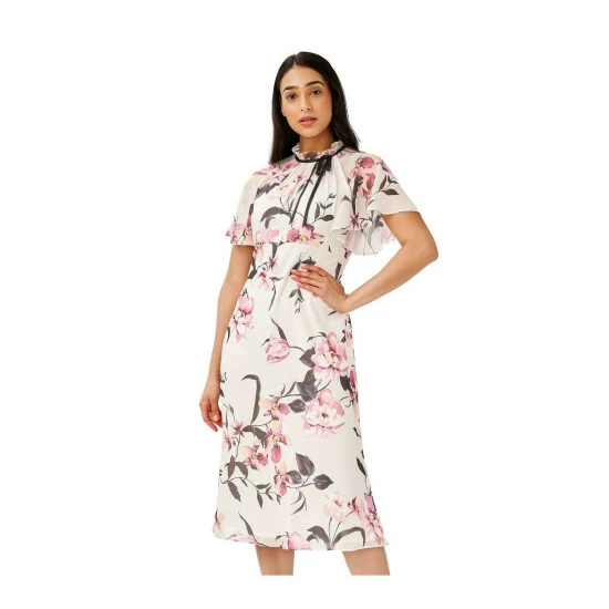 Adrianna Papell Printed Chiffon Midi Dress For Female