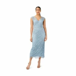 Adrianna Papell Guipure Lace Column Gown For Female