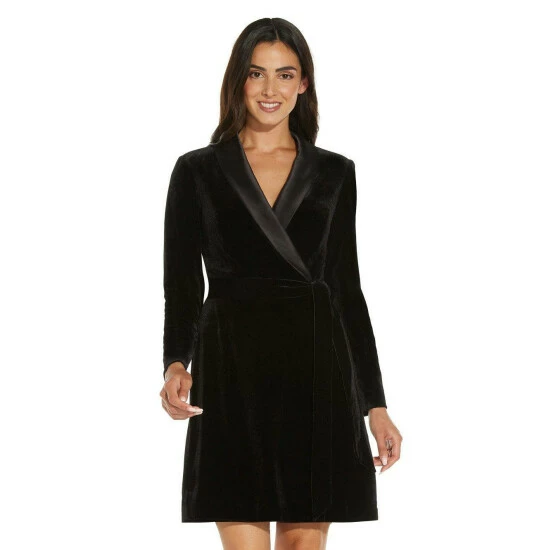Adrianna Papell Velvet Tuxedo Dress For Female - Image 4