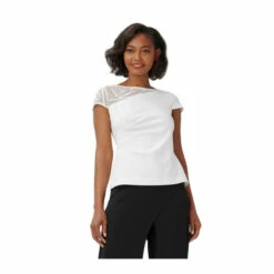 Adrianna Papell Soutache Crepe Top For Female