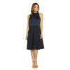 Adrianna Papell Satin Crepe Halter Bias Dress For Female