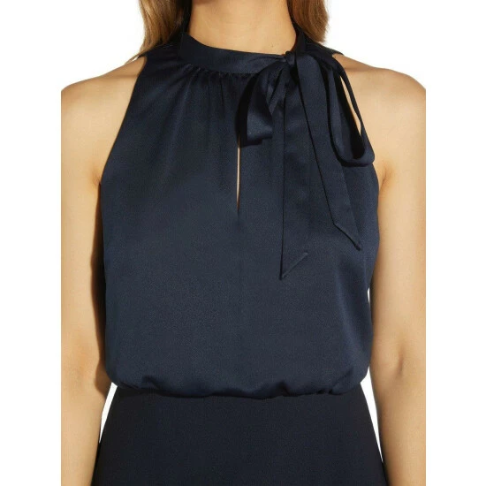 Adrianna Papell Satin Crepe Halter Bias Dress For Female - Image 2