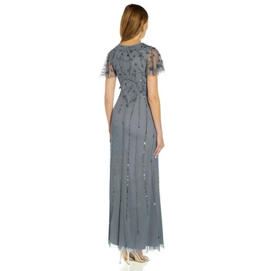 Papell Studio Beaded Long Gown For Female - Image 3