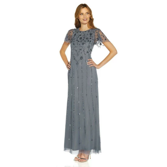 Papell Studio Beaded Long Gown For Female - Image 4