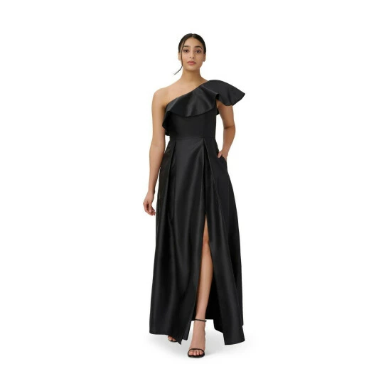 Adrianna Papell One Shoulder Mikado Gown For Female