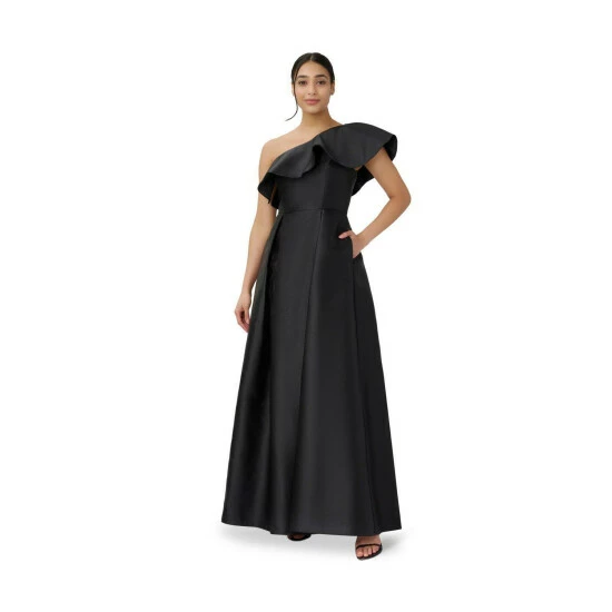 Adrianna Papell One Shoulder Mikado Gown For Female - Image 4