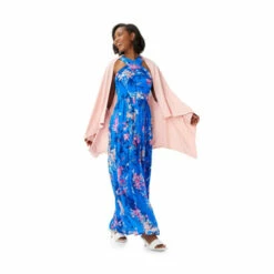 Adrianna Papell Halter Printed Chiffon Gown For Female