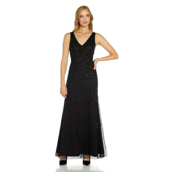 Papell Studio Beaded Mermaid Gown For Female - Image 5