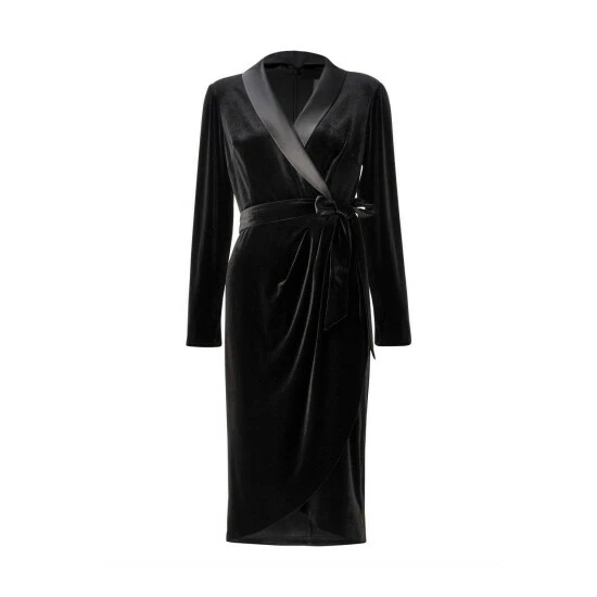 Adrianna Papell Velvet Tuxedo Dress For Female - Image 4