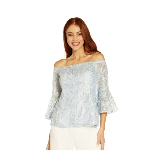 Adrianna Papell Soutache Off Shoulder Top For Female - Image 4