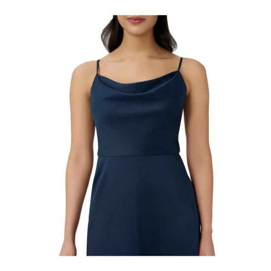 Adrianna Papell Satin Cowl Neck Midi Dress For Female - Image 3