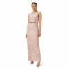 Adrianna Papell Embroidered Lace Gown For Female