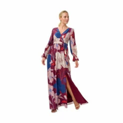 Adrianna Papell Printed Chiffon Gown For Female