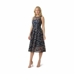 Adrianna Papell 3D Embroidery Fit And Flare For Female