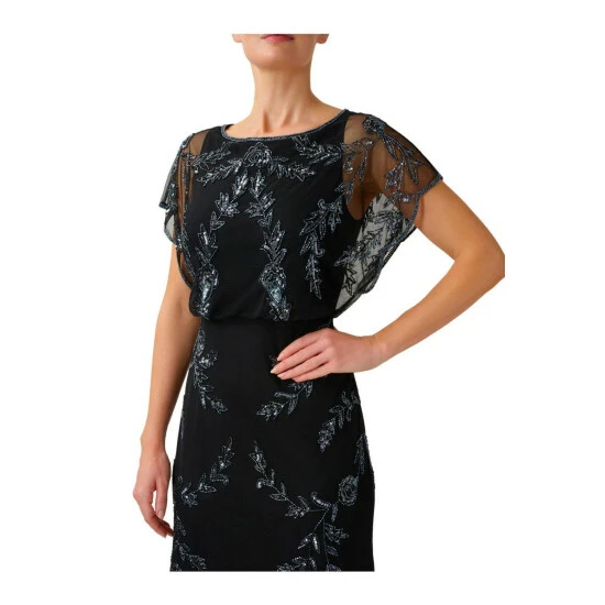 Papell Studio Beaded Flutter Blouson Gown For Female - Image 2