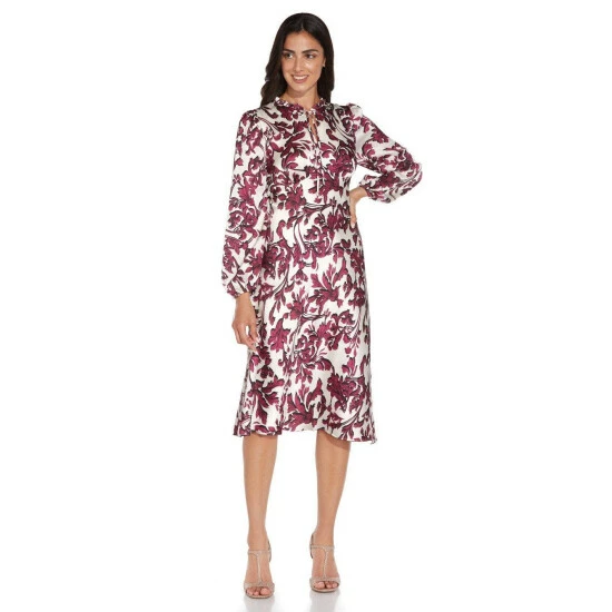 Adrianna Papell Scroll Printed Bias Dress For Female - Image 4