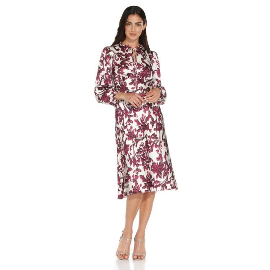 Adrianna Papell Scroll Printed Bias Dress For Female - Image 6