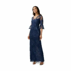 Adrianna Papell Sequin Embroidery Gown For Female