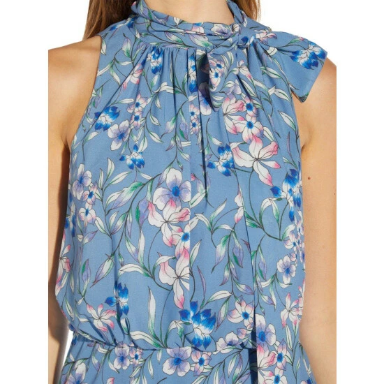 Adrianna Papell Floral Printed Tie Neck Dress For Female - Image 2