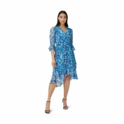 Adrianna Papell Printed Chiffon Short Dress For Female