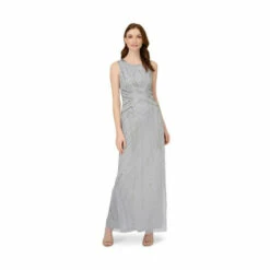 Papell Studio Beaded Long Dress With Godets For Female