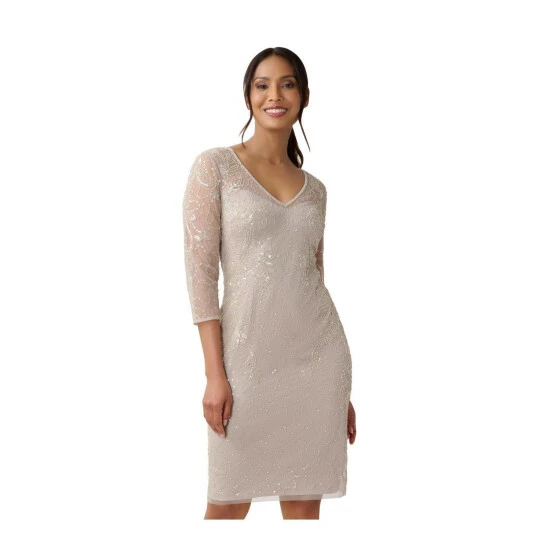 Adrianna Papell Beaded Short Dress For Female - Image 3