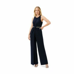Adrianna Papell Crystal Waist Crepe Jumpsuit For Female