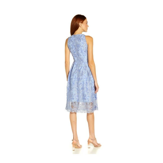 Adrianna Papell Ribbon Embroidery Flared Dress For Female - Image 3
