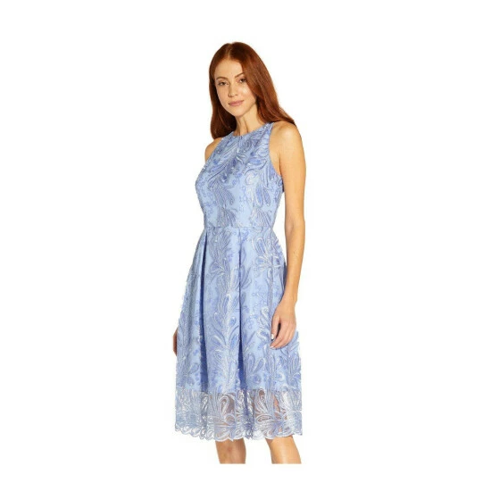 Adrianna Papell Ribbon Embroidery Flared Dress For Female - Image 4