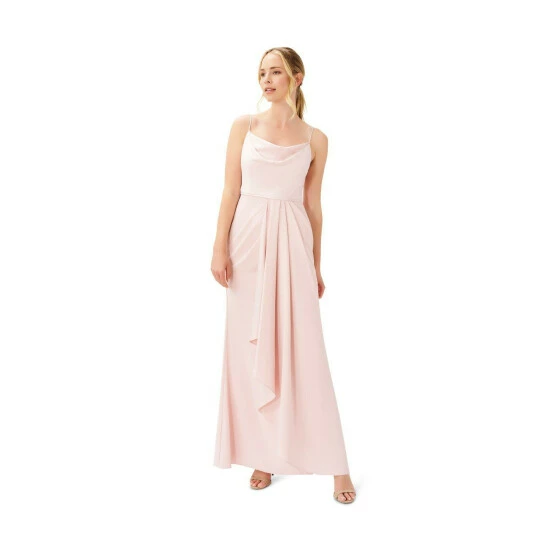 Adrianna Papell Satin Crepe Cowl Neck Gown For Female - Image 6