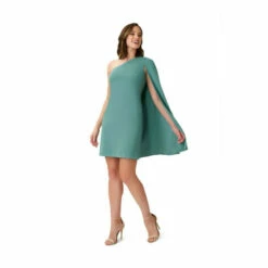 Adrianna Papell One Shoulder Cape Dress For Female