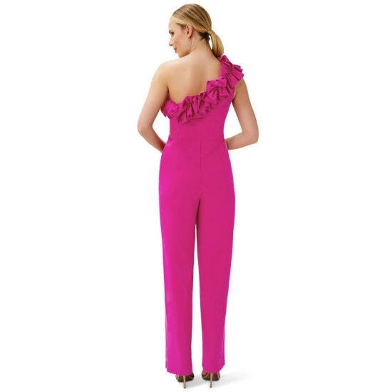 Adrianna Papell Ruffle Crepe Jumpsuit For Female - Image 3